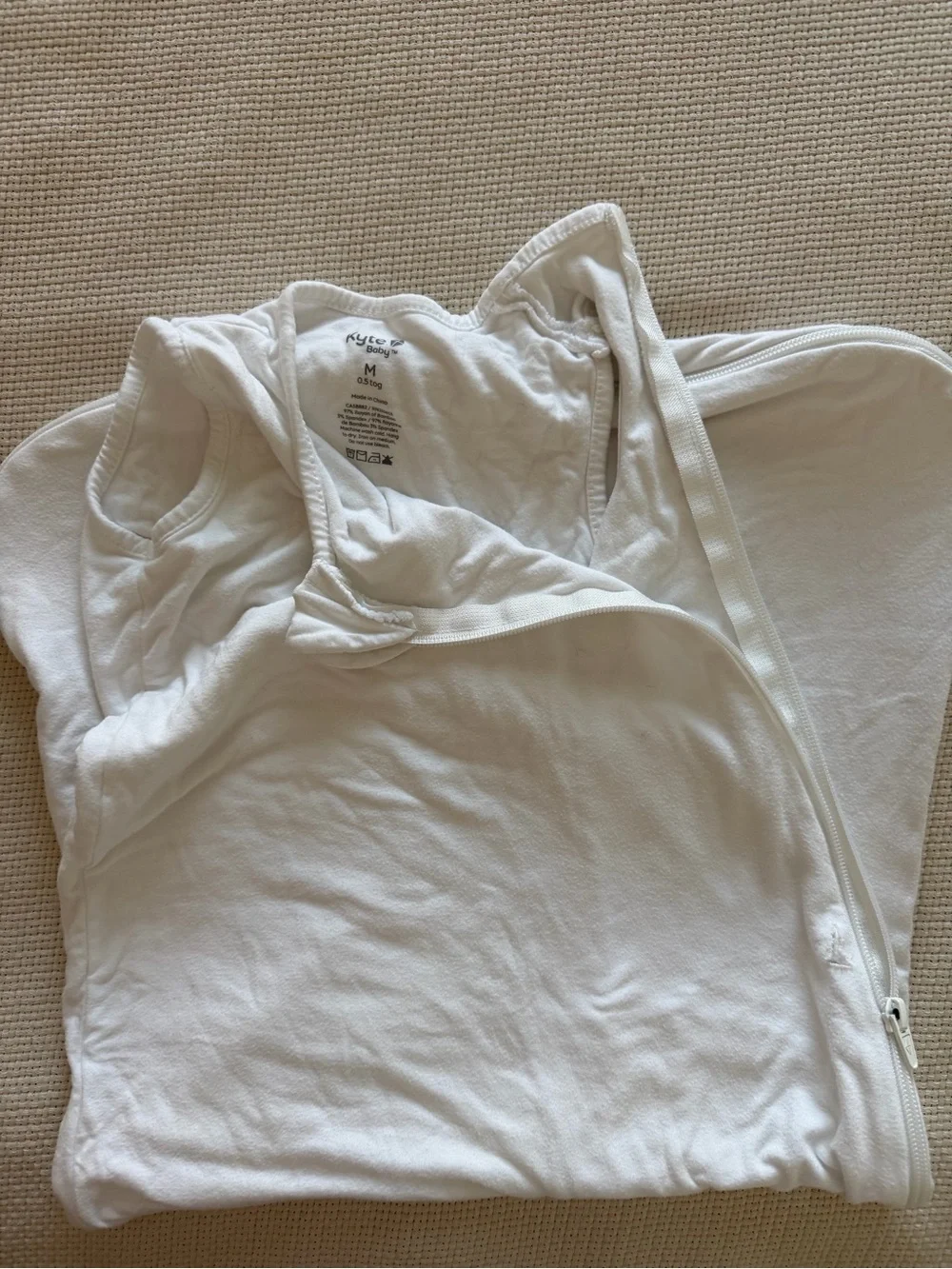 Kyte Baby Sleep Sack - White - M - 0.5 weight
